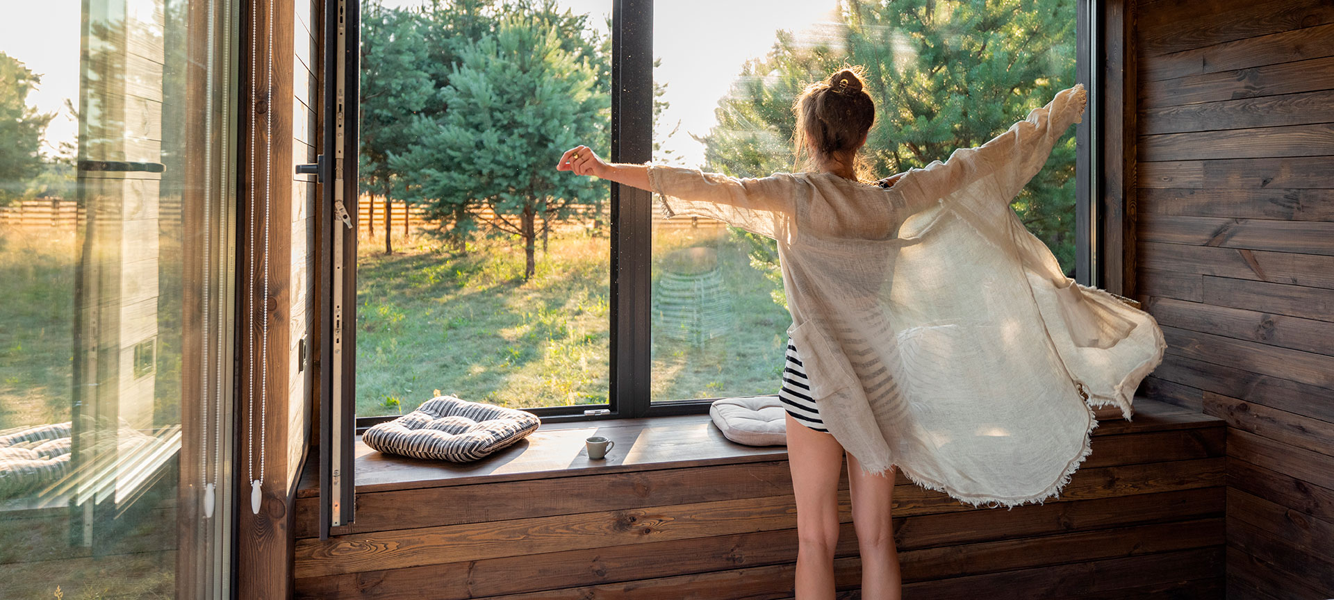 Touriste dans un hébergement rural