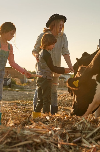 Family on a farm