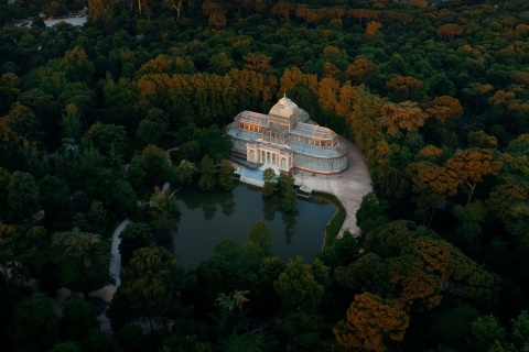 Palais de Cristal dans le parc du Retiro de Madrid