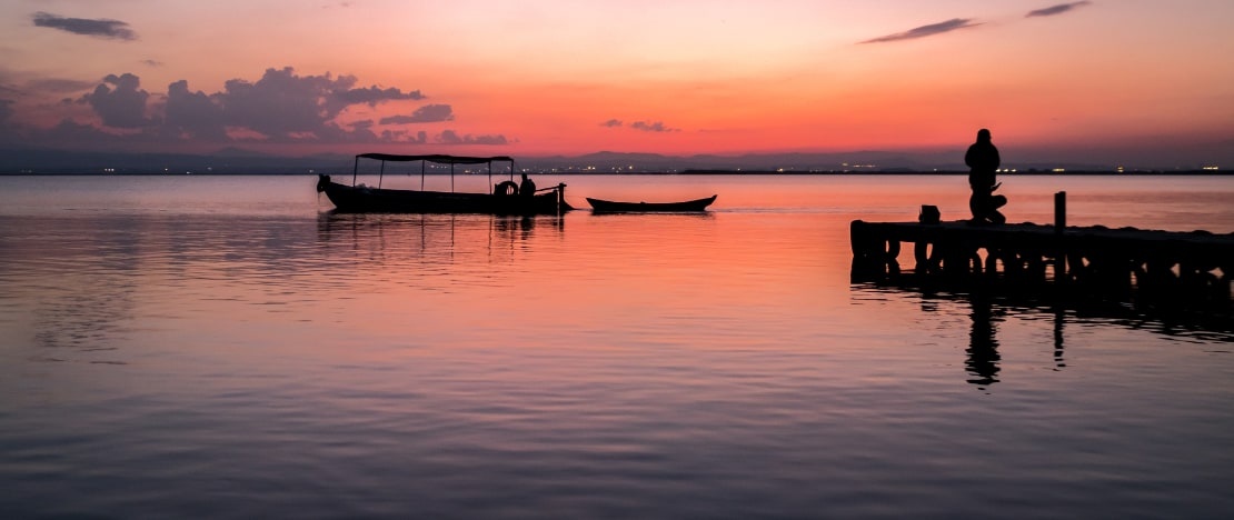 Tombée du jour à l'Albufera de Valence, Communauté valencienne