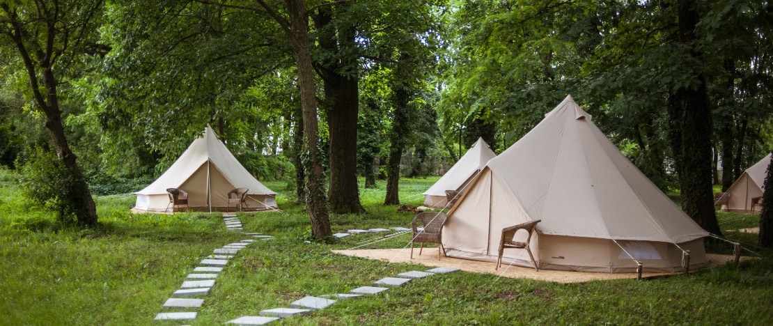 Detail of glamping accommodations