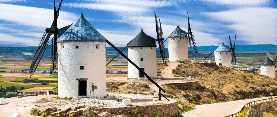 Molinos de viento en el Campo de Criptana, Castilla la Mancha