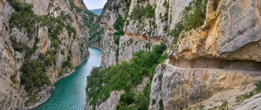 Blick auf die Schlucht des Mont Rebei, Lleida