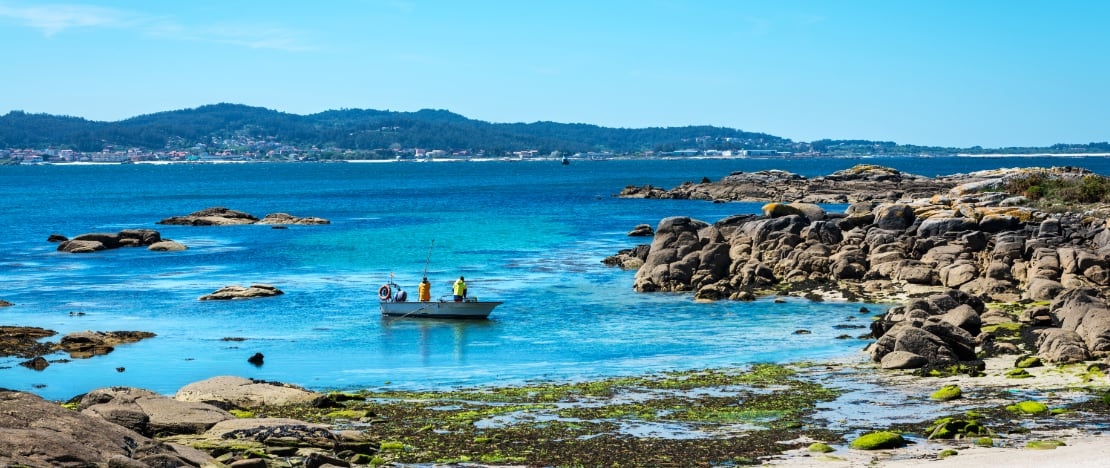 Detail of Arousa island in Pontevedra, Galicia