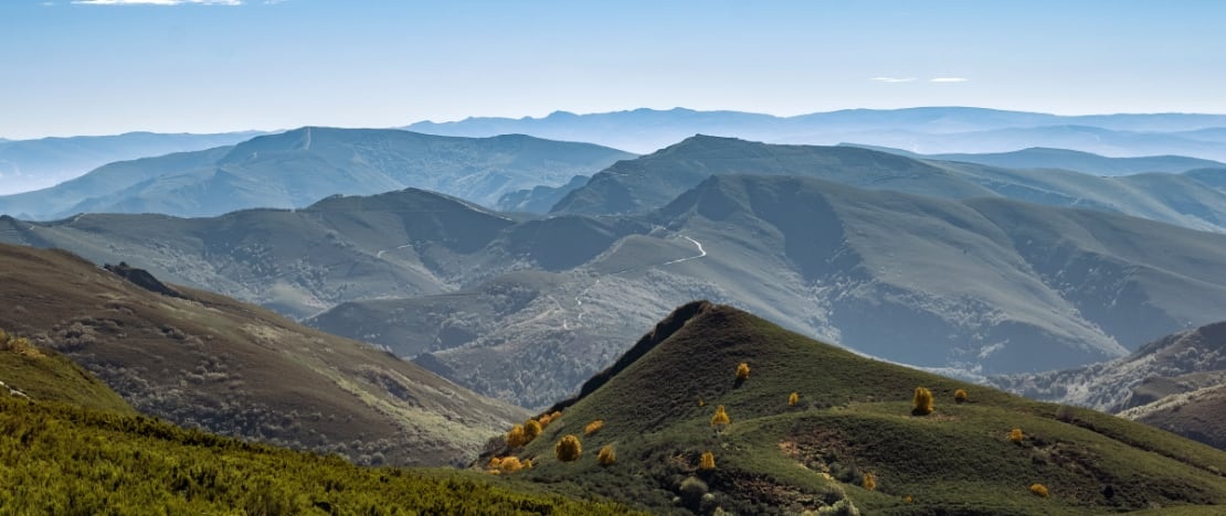 Vistas de las Montañas do Courel en Lugo, Galicia