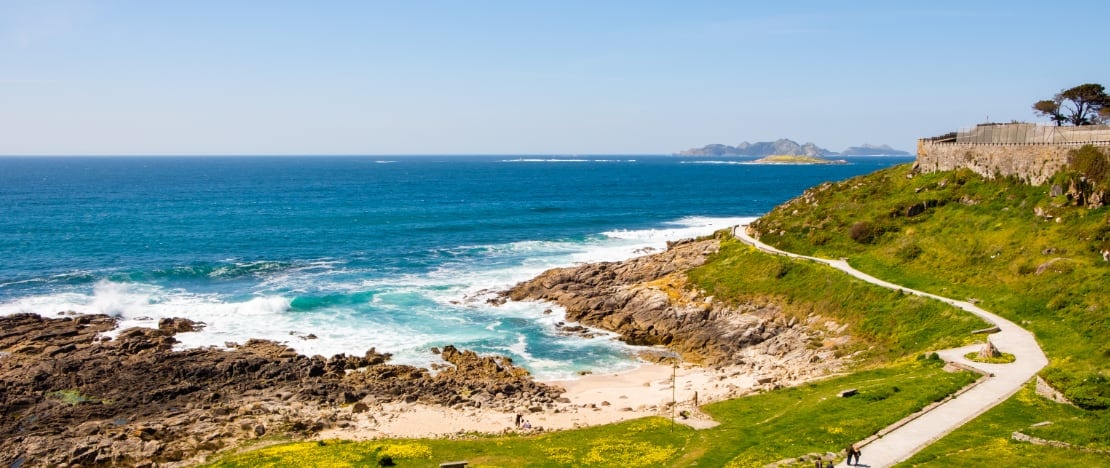 Promenade de Monte Boi de Baiona dans la province de Pontevedra, Galice