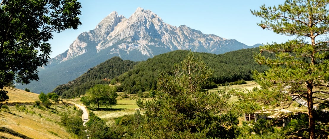 Massiccio Pedraforca nel Parco Naturale Cadí-Moixeró a Lérida, Catalogna