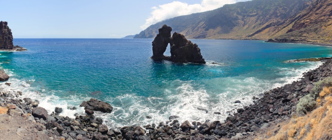 View of Roque de Bonanza on El Hierro, Canary Islands